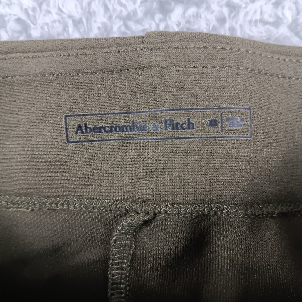 Abercrombie & Fitch Olive Green Moto Skinny Pants Exposed Zipper XS High Rise - Picture 3 of 11